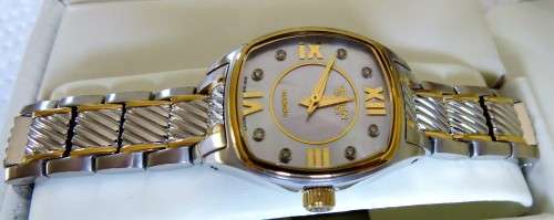 GRUEN SWISS FINELY CRAFTED TWO TONE SQUARE  LADIES WATCH