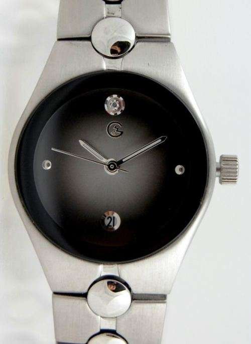 GEORGE LADIES STAINLESS STEEL WATCH WITH ONE DIAMOND