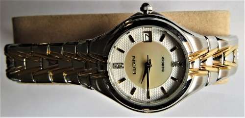 ELGIN TWO TONE DIAMOND WATCH VERY SPECIAL