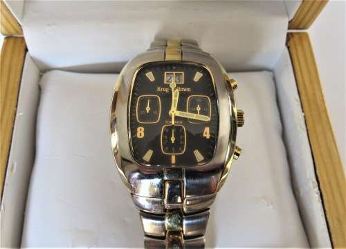 KRUG BAUMEN TORNADO TWO TONE GENTS CHRONOGRAPH LIKE NEW
