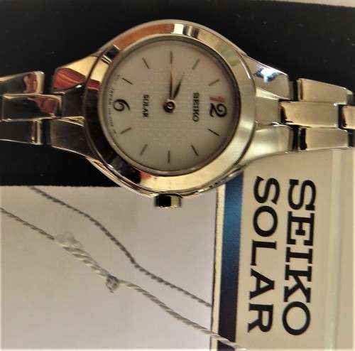 SEIKO SOLAR PETITE WHITE DIAL LADIES DRESS WATCH