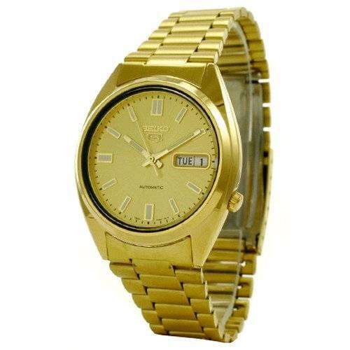 New Seiko Men's Gold Tone Stainless Steel Watch SNXS80