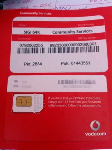CHEAPEST AIRTIME Vodacom community service simcards 69 cents a minute any network any landline