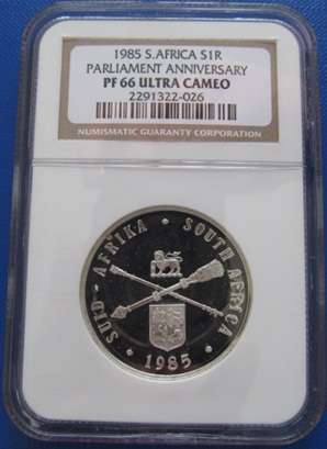 ** STUNNING ** 1985 SR1 PARLIAMENT ANNEVERSARY PF66 ULT CAM !! R1 START