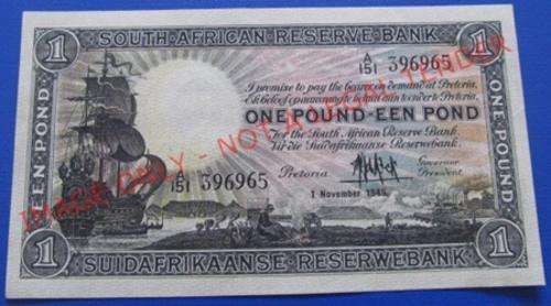 ** UNC ** M.H. DE KOCK ONE POUND NOTE !! FIRST ISSUE !! R1 START