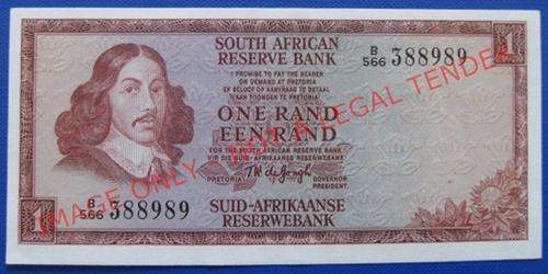 ** UNC ** T.W DE JONGH ONE RAND NOTE !! THIRD ISSUE !! STARTING @ R1
