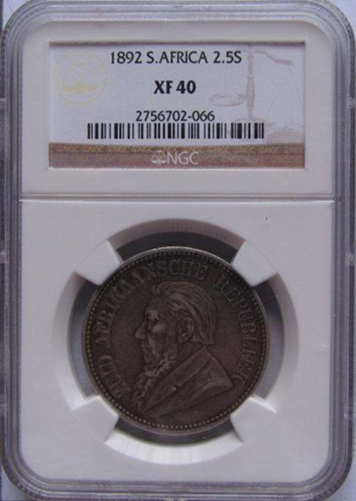 1892 2.5 SHILLING XF40 NGC !! STARTING @ R1