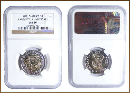** 2011 R5 RAND 90TH ANNIVERSARY MS66 ** STARTING @ R1