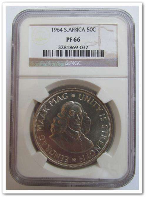 ** SUPURB DETAIL ** 1964 50CENT PF66 !! THIRD FINEST !! STARTING @ R1