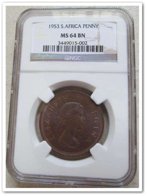 ** SECOND FINEST ** 1953 PENNY MS64 BN !! STARTING @ R1