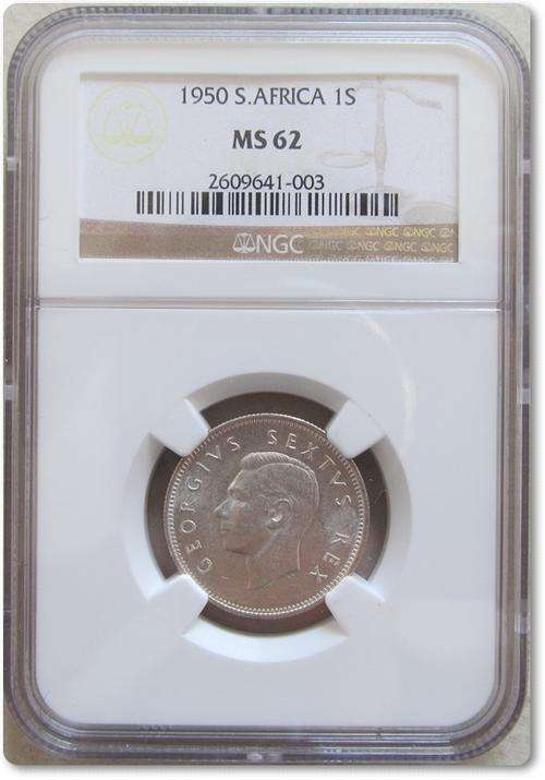 ** DIFFICULT ** 1950 1 SHILLING !! MS62 - STARTING @ R1