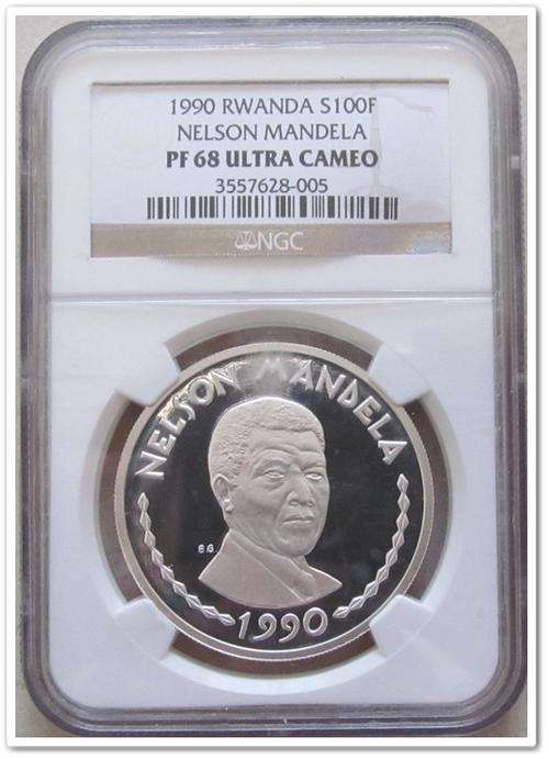 ** THIRD FINEST ** 1990 RWANDA S100F PF68 ULT CAM ** 1oz SILVER .999 !! STARTING @ R1