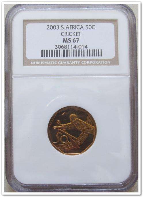 ** SECOND FINEST ** 2003 50CENT  MS67 * CRICKET * !! ONLY 2 BETTER !! STARTING @ R1
