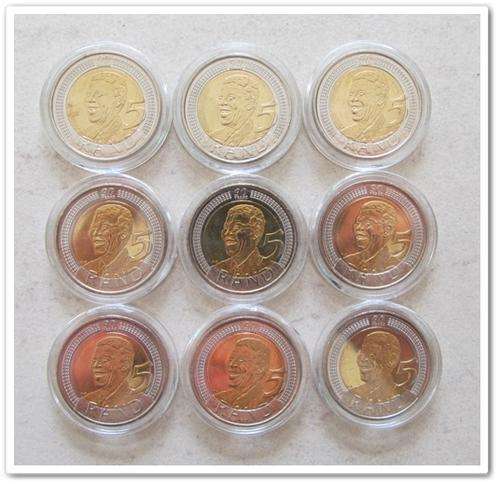 **2008 R5 MANDELA 90TH BIRTHDAY** (X9)  BID PER COIN!!  STARTING @ R1