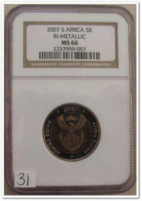 ** GREAT ** 2007 R5 CW MINTMARK COIN! "OOM PAUL" BI-METALIC  -MS66 STARTING @ R1
