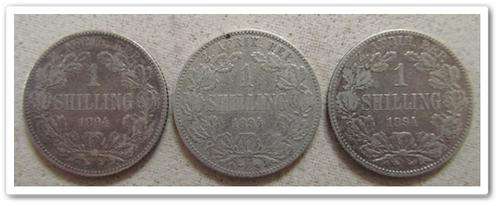 ** GREAT DETAIL ** 1894 1 SHILLING (X3 COMBO SET) - ONE LOT!! STARTING @ R1