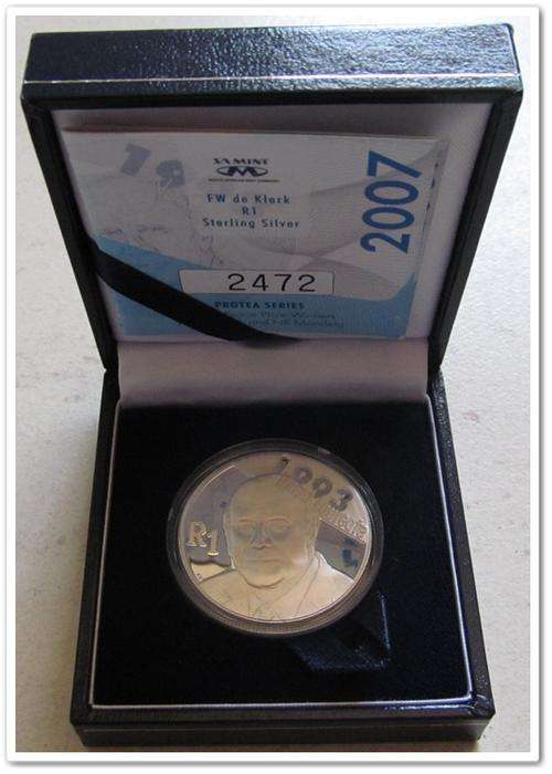 ** 2007 SR1 "F W DE KLERK" ** PROOF !! ORIGINAL AS ISSUED !! STARTING @ R1