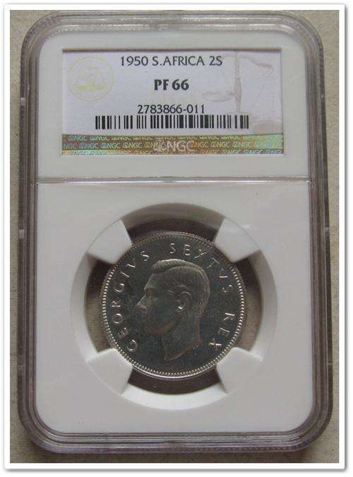 ** RARE ** 1950 2 SHILLING NGC PF66!! LOW MINTAGE !! STARTING @ R 1