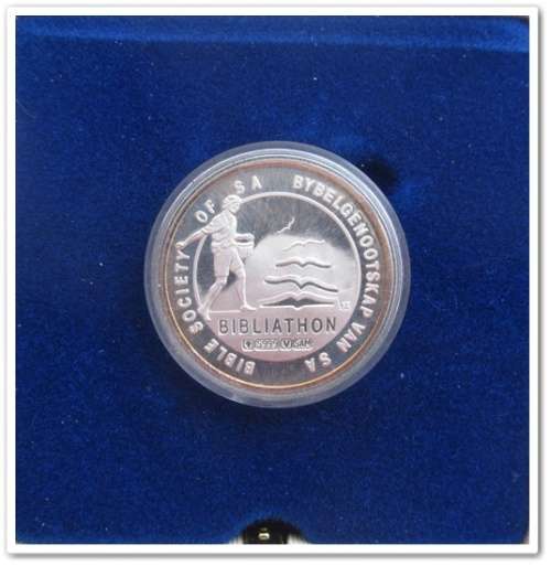 ** 1994 ** BIBLE SOCIETY OF SA (BIBLIATHON) COMMEMORATIVE SILVER MEDALLION !! STARTING @ R1