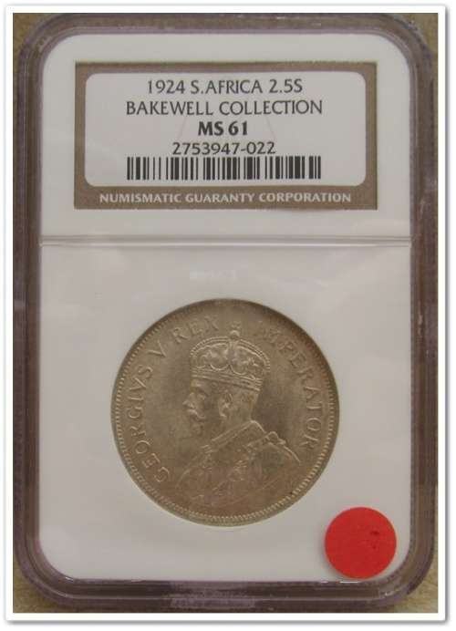 ULTRA SCARCE **  1924  2.5 SHILLING NCG MS61 **  R1 START