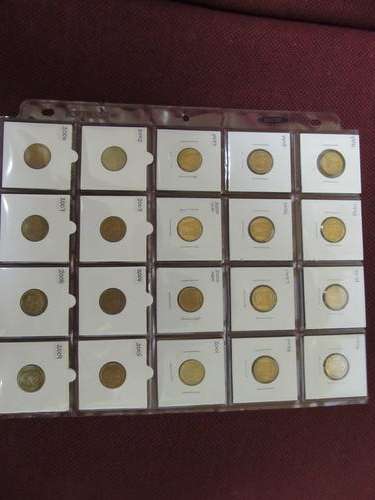 1991 to 2010 set of 20c coins including both old and new COA of 2000