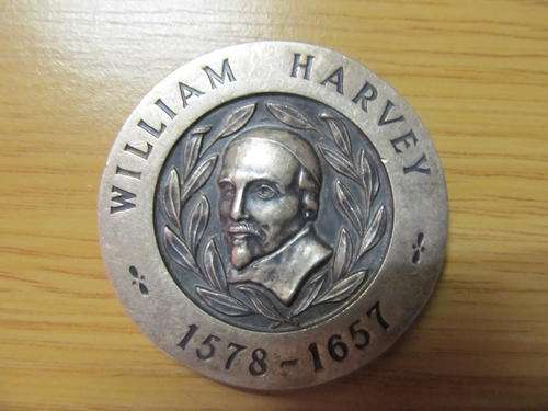 REDUCED to Clear !! 1578 - 1657  Sterling Silver William Harvey Blood Donating Medal