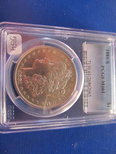 1881 S Morgan Dollar MS 61 PCGS