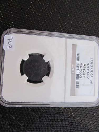 1931 Zuid 1/4 Penny MS 62 BN