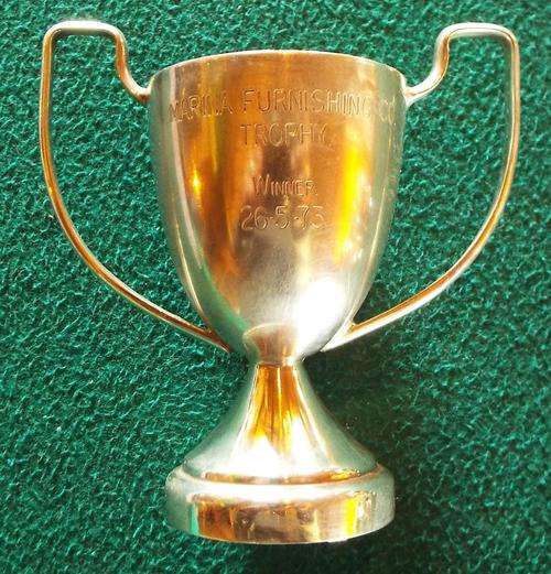 Silver plated Trophy - Marina Furnishing Co Winner 26/05/1973