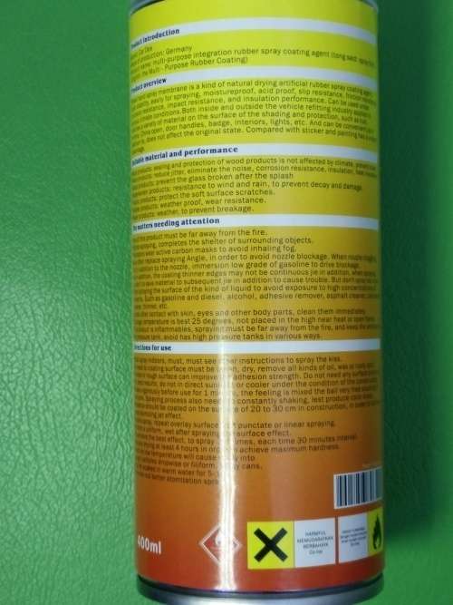 Colourful Multi-purpose rubber spray paint