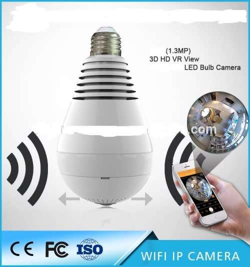 720p Globe 360 Degree Panoramic LED Wi-FI Camera