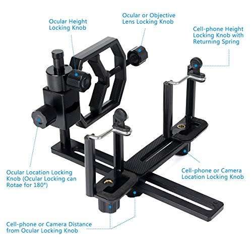 Adjustable Camera & Mobile Mount - Telescope Mount - Telescope, Spotting Scope Camera Mount