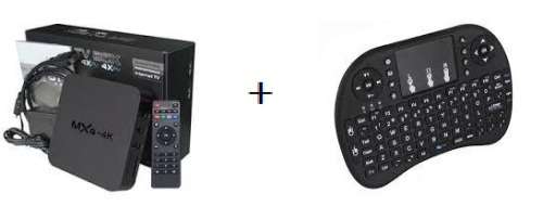 OTT TV Box 4K Ultra HD  ( Android TV Box ) + Mini Keyboard