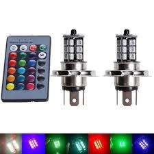 LED H4 RGB Auto LAmp Colorful With Remote