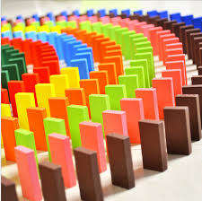 10 colored dominoes Kids toys Educational toys Authentic Standard Wooden Toy