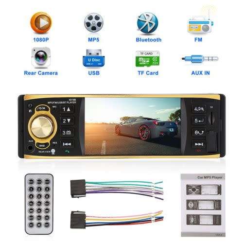 Car Radio - Car Media Player 4.1"TFT Screen USB, MP5, FM Bluetooth & Aux