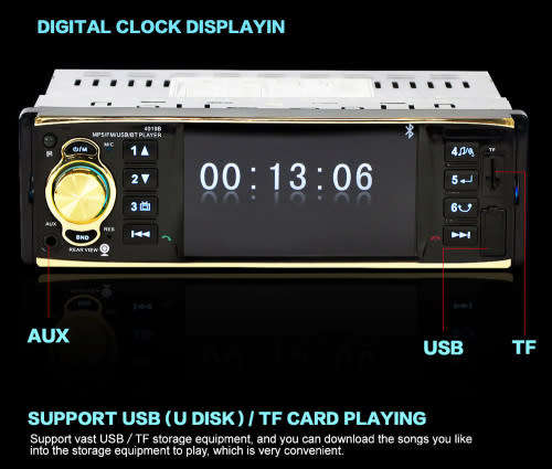 Car Radio - Car Media Player 4.1"TFT Screen USB, MP5, FM Bluetooth & Aux
