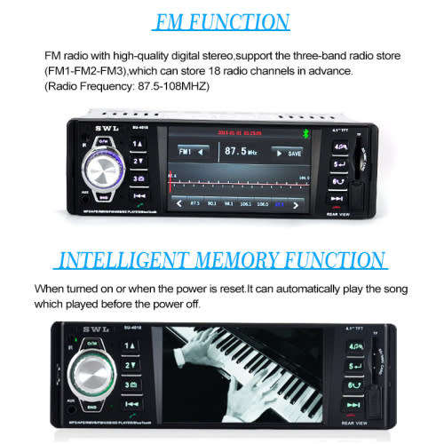 Car Radio - Car Media Player 3.9"TFT Screen USB, MP5, FM Bluetooth & Aux