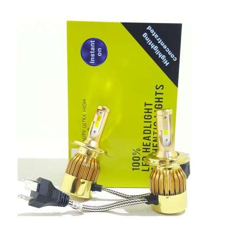 LED Headlight Kit - C6 H4 50W 3pin LED Headlight Kit - Gold H4 50W 12V~24V Dual Colour Headlight