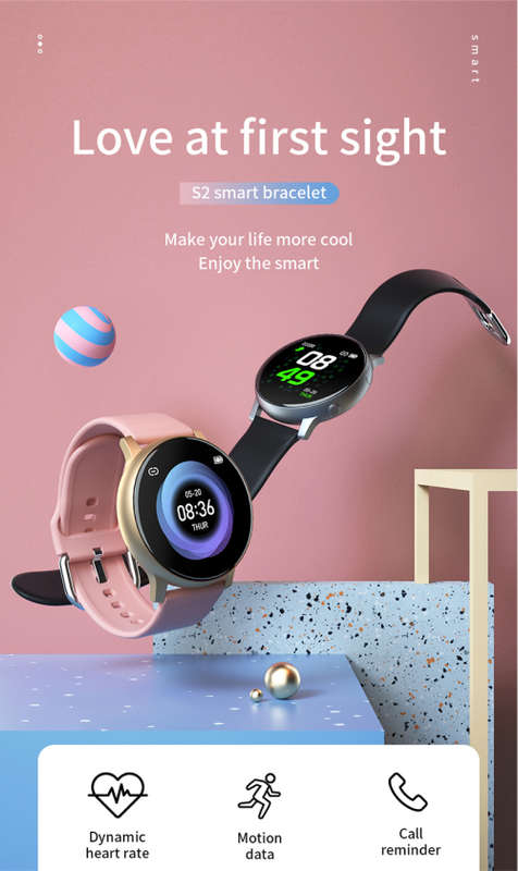 S2 Fitness  Smart Bracelet Heart Rate Monitor - Black
