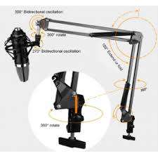 Ntech C-Clamp Adjustable Desk Microphone Stand