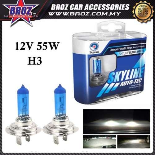 2 H3 Halogen Headlight Bulbs 55W 5000K Super Bright Xenon White High Beam Low Beam Fog Li