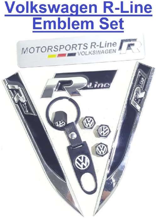 Volkswagen R-Line Emblem Special!!! VW Black R-Line Badges - R-Line Black Emblem Set