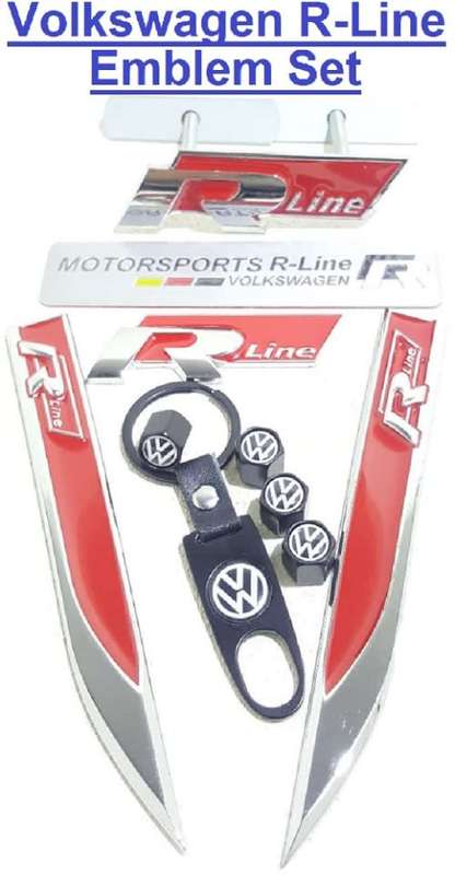 Volkswagen R-Line Emblem Special!!! VW Red R-Line Badges - R-Line Red Emblem Set