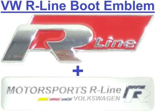 Volkswagen R-Line Emblem Special!!! VW Red R-Line Badges - R-Line Red Emblem Set