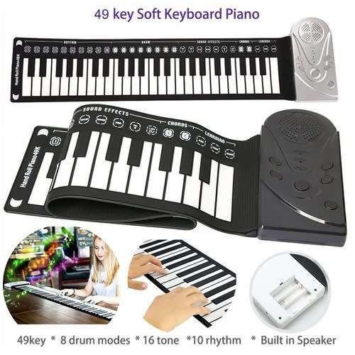 Piano Keyboard - 49 Key Roll Up Piano Key Board