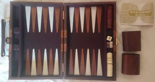 Backgammon in leatherette case