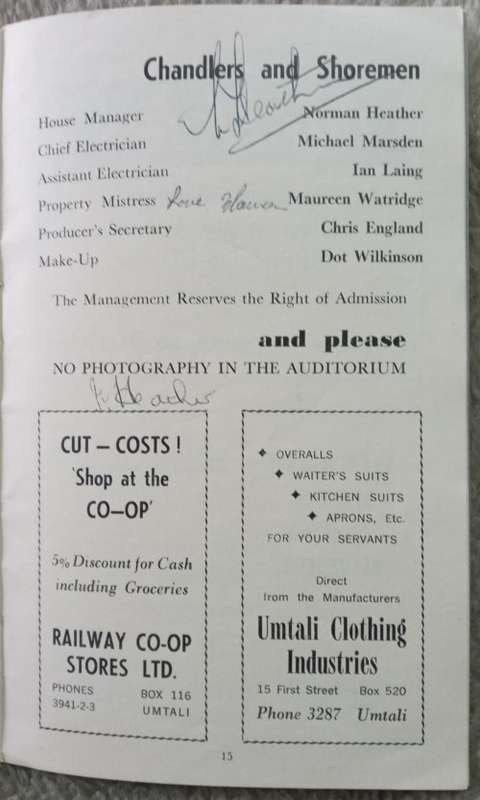 Rhodesian Children`s Theatre Programme