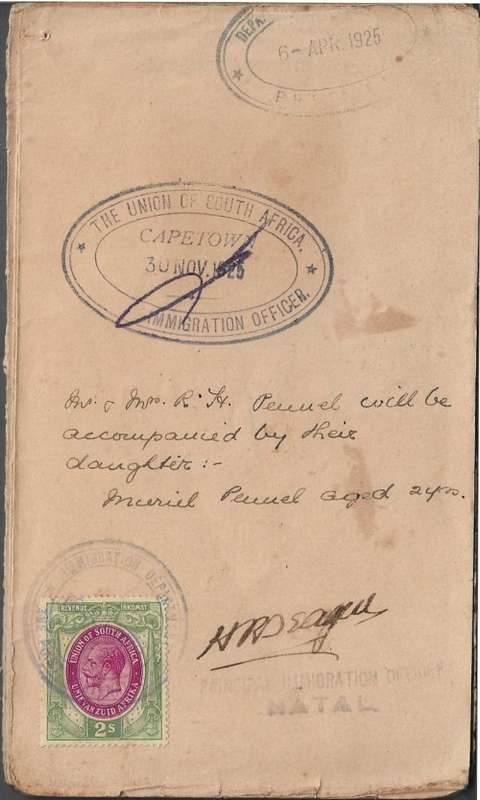 (Item 170) Passport ¿ Union of South Africa 1925