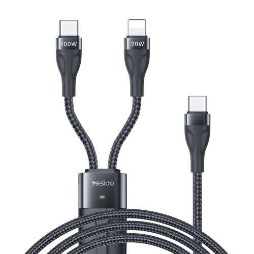 100W USB-C to Lightning & Type-C Cable 140cm